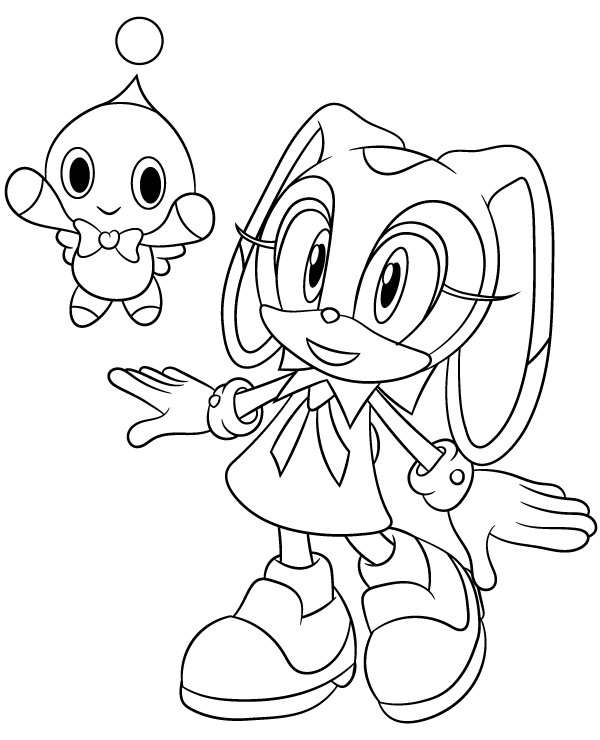 Cream the rabbit coloring page