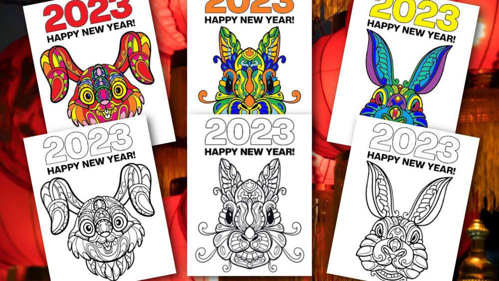 Year of the rabbit coloring pages