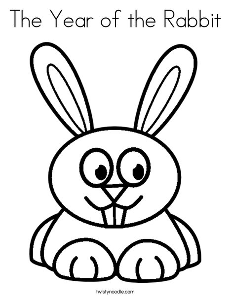 The year of the rabbit coloring page