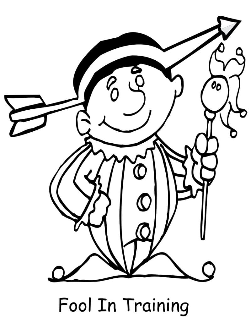 Fool in training coloring page