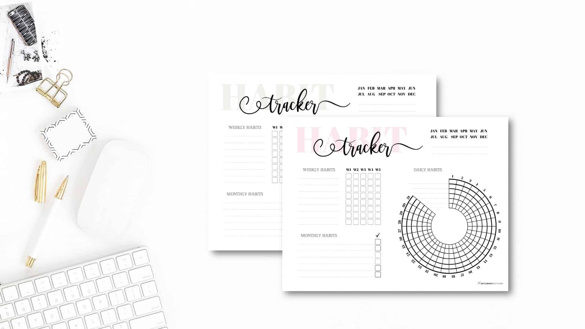 Habit tracker printable