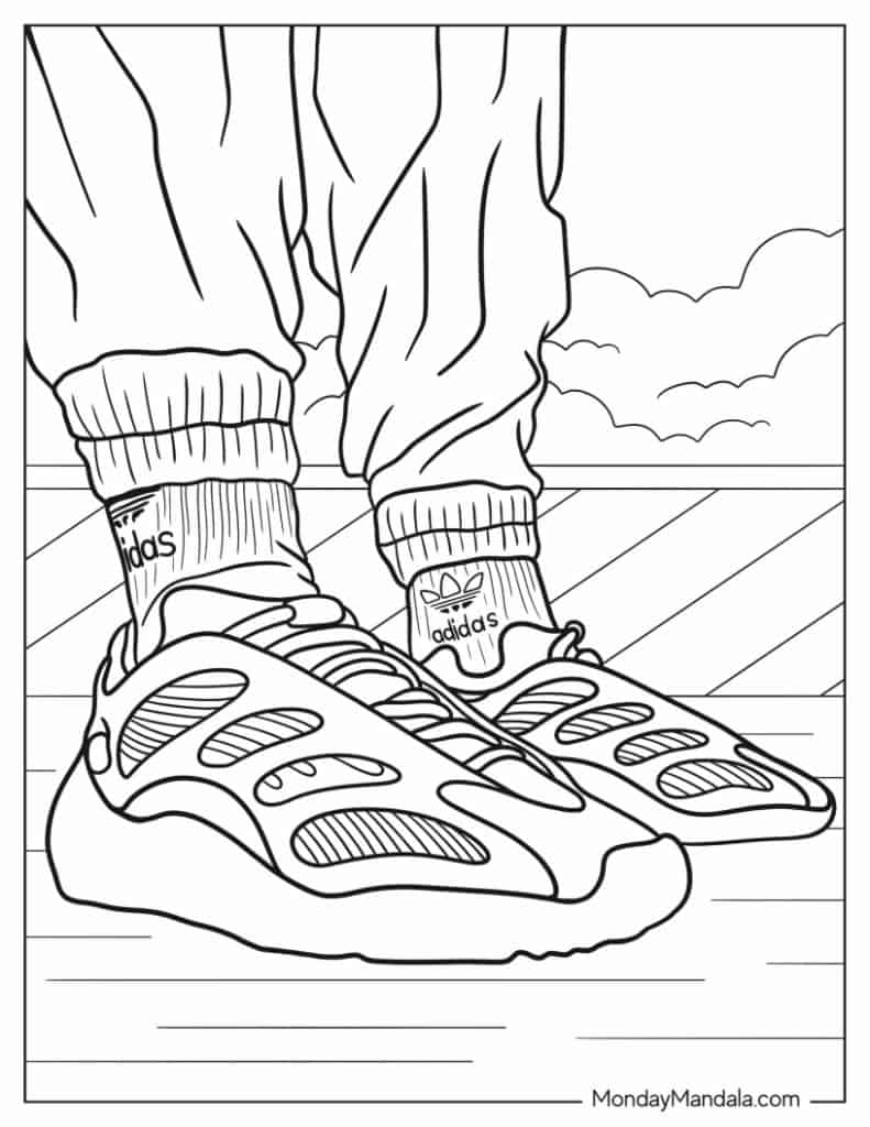 Shoe coloring pages free pdf printables