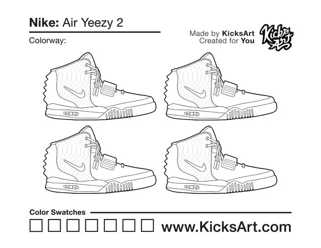 Nike air yeezy sneaker coloring page ðâï rnike