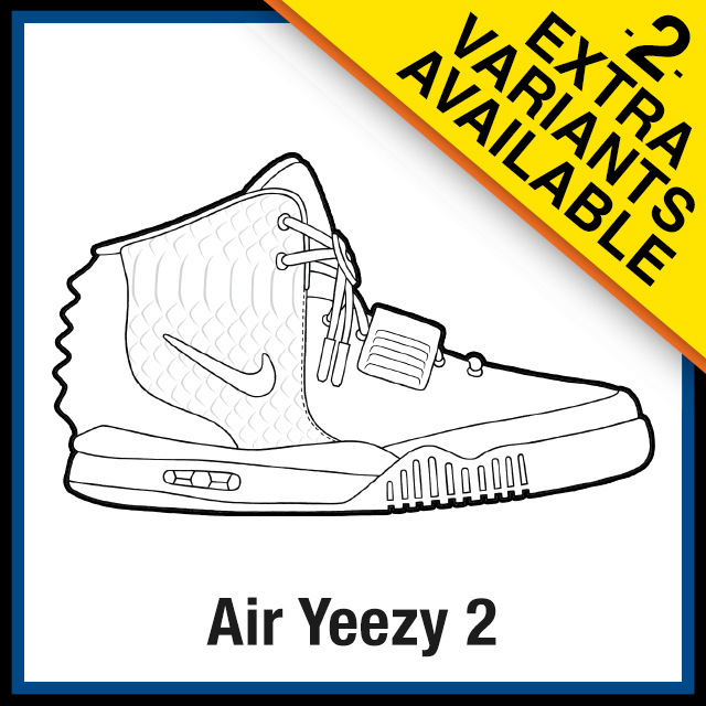 Nike air yeezy sneaker coloring pages