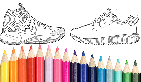 Create your own colorways with this sneakerhead coloring book