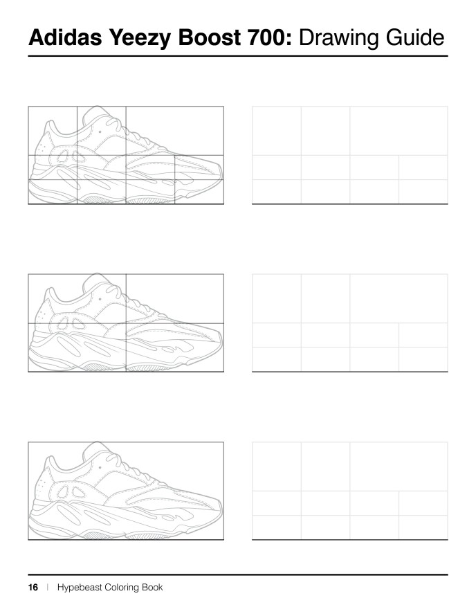 Adidas yeezy boost sneaker coloring pages