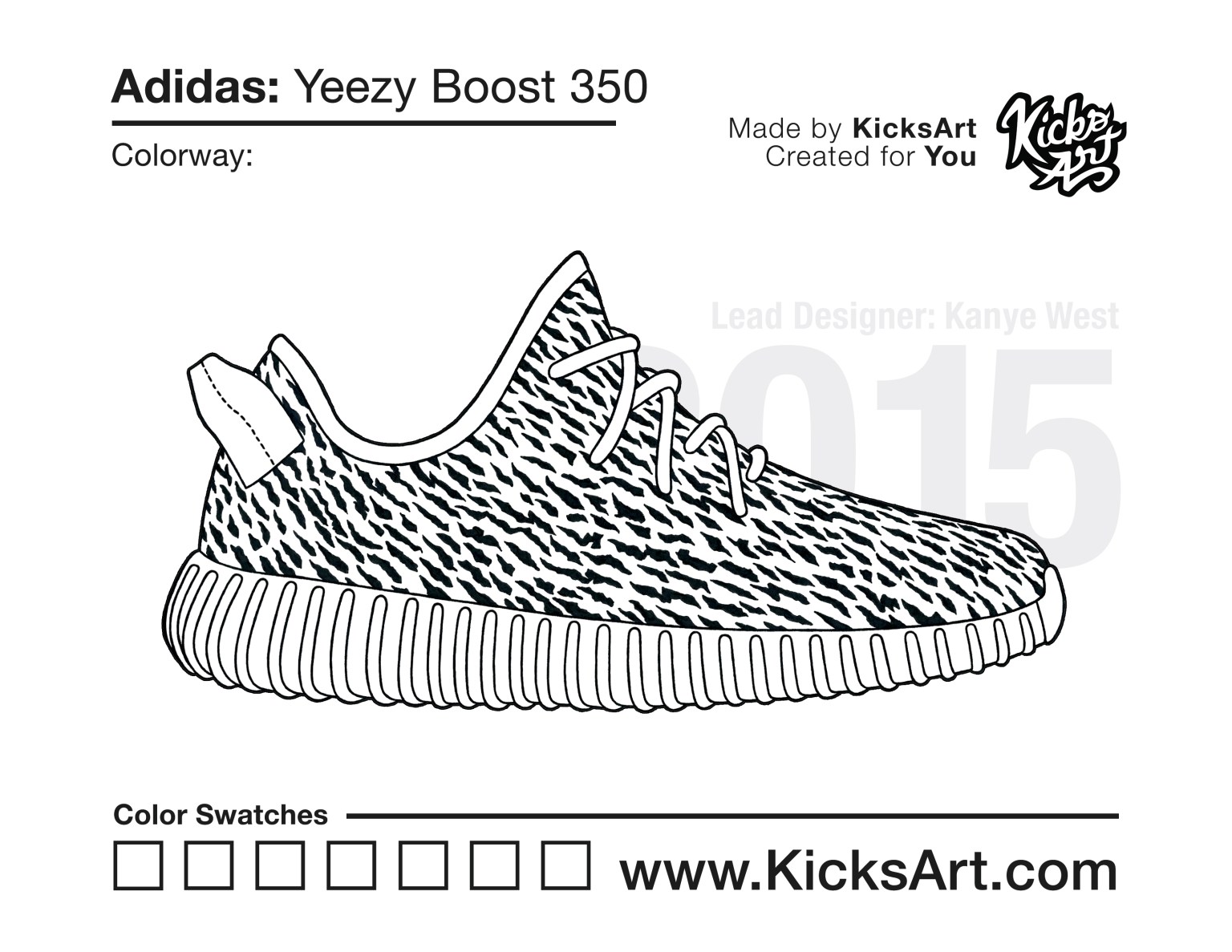 Adidas yeezy boost sneaker coloring pages