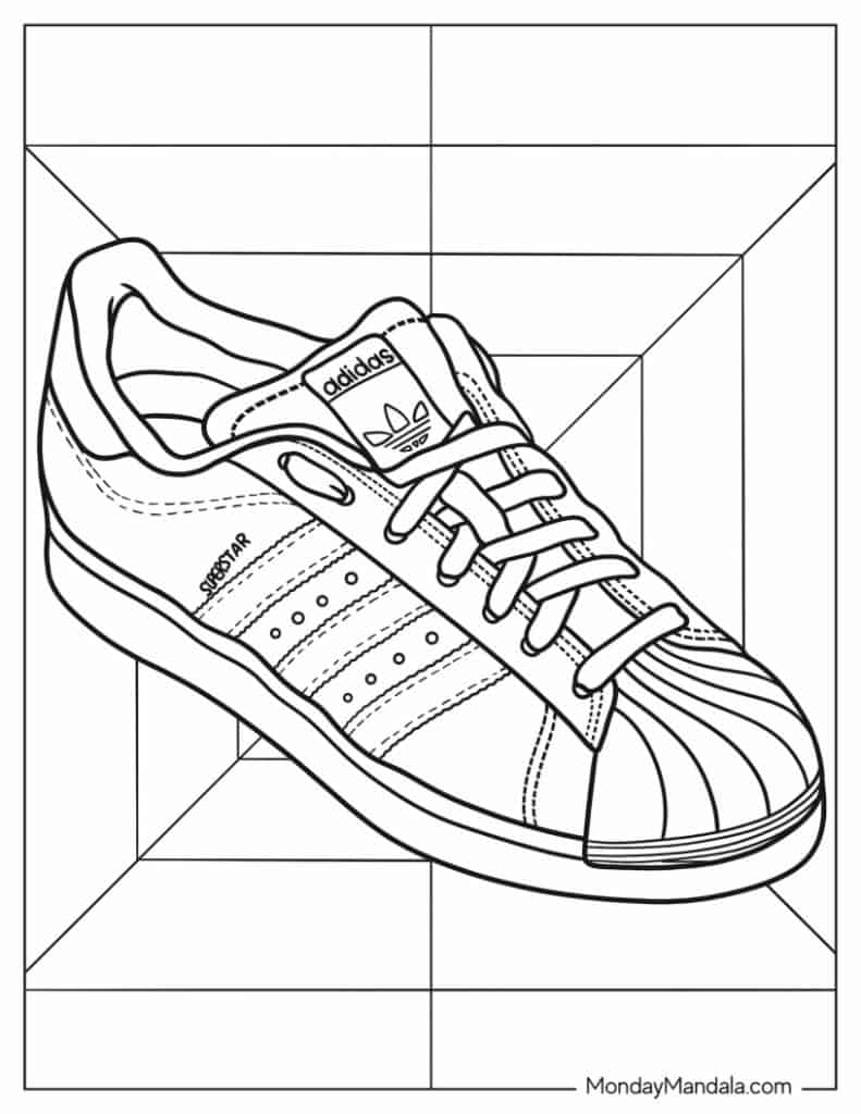 Shoe coloring pages free pdf printables