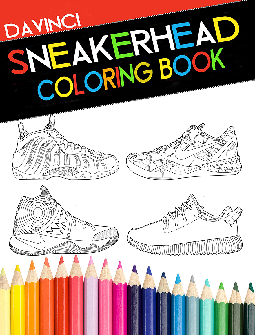 Create your own colorways with this sneakerhead coloring book