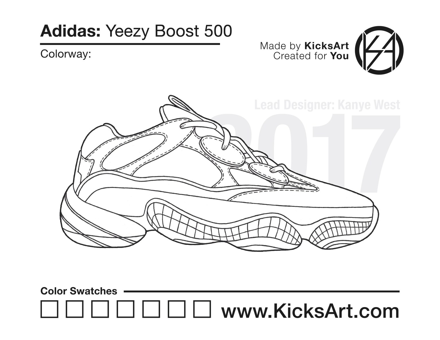 Adidas yeezy boost sneaker coloring pages