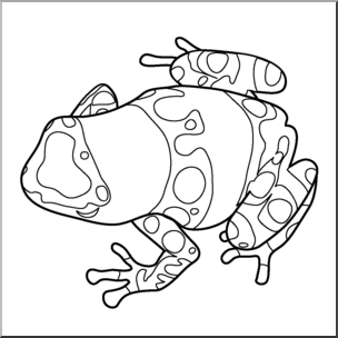 Clip art frogs yellow banded poison dart frog bw i