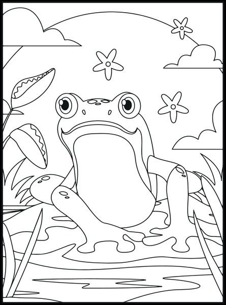 Thousand coloring book frog royalty