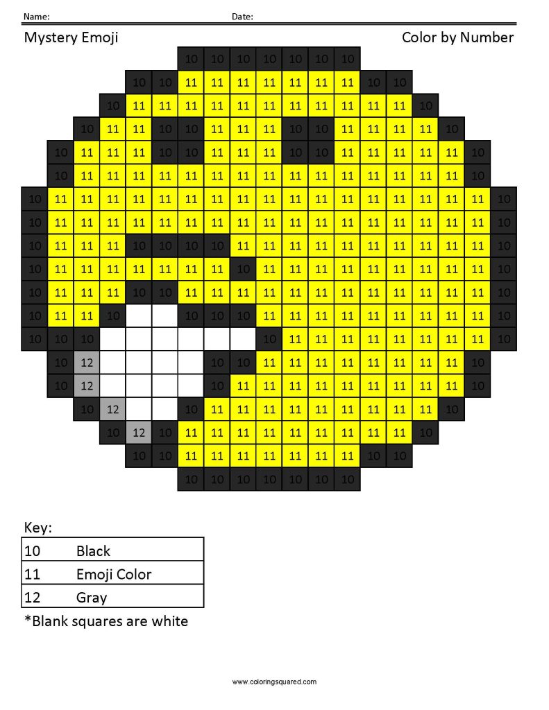 Emoji color by number