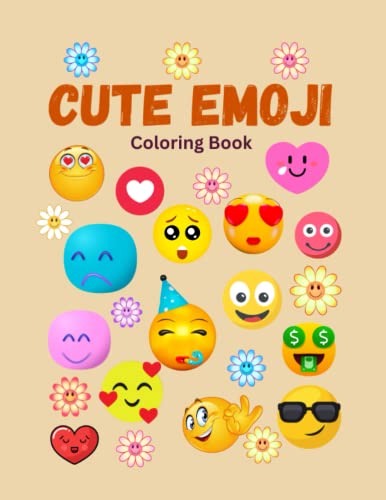 Cute emoji coloring book awesome design for boys girls teens and adults cute and easy coloring pages by diana d wild