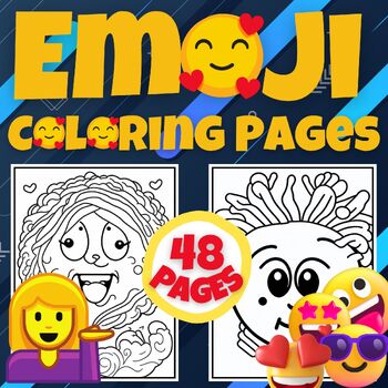 Different emoji coloring pages by hey education tpt