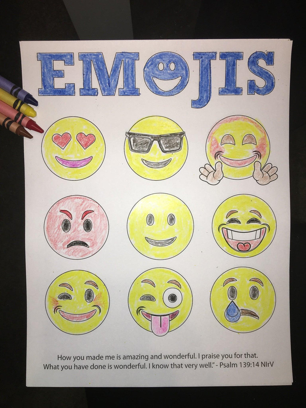 Emojis bible verse coloring page