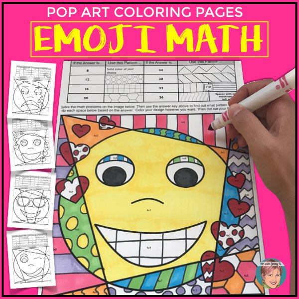 Emoji math coloring pages