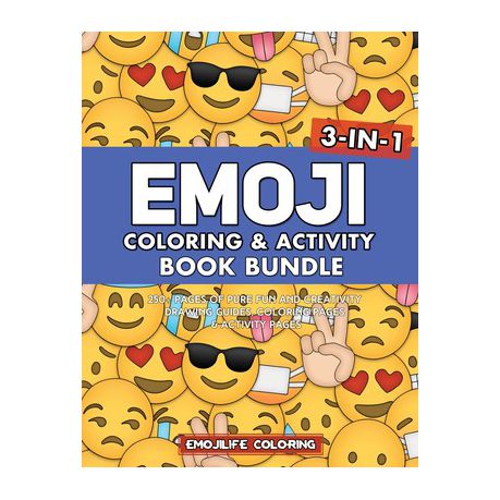Emoji coloring activity book bundle