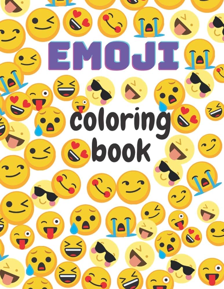 Emoji coloring book fun and cool draws of cute emoji to color for kids and toddlers aged between