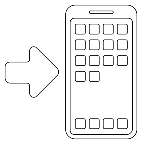 Mobile phone with arrow emoji coloring page free printable coloring pages