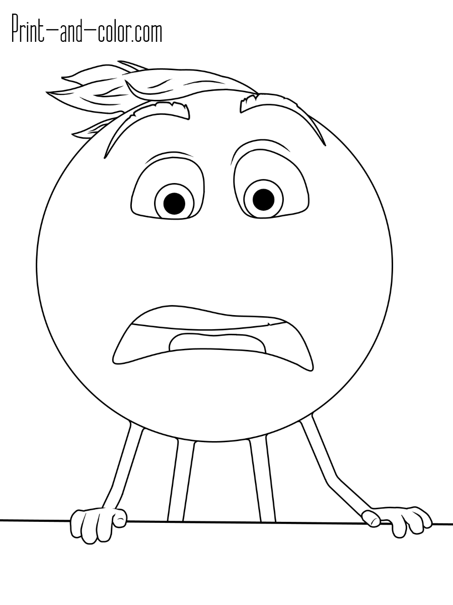 Emoji coloring pages print and color