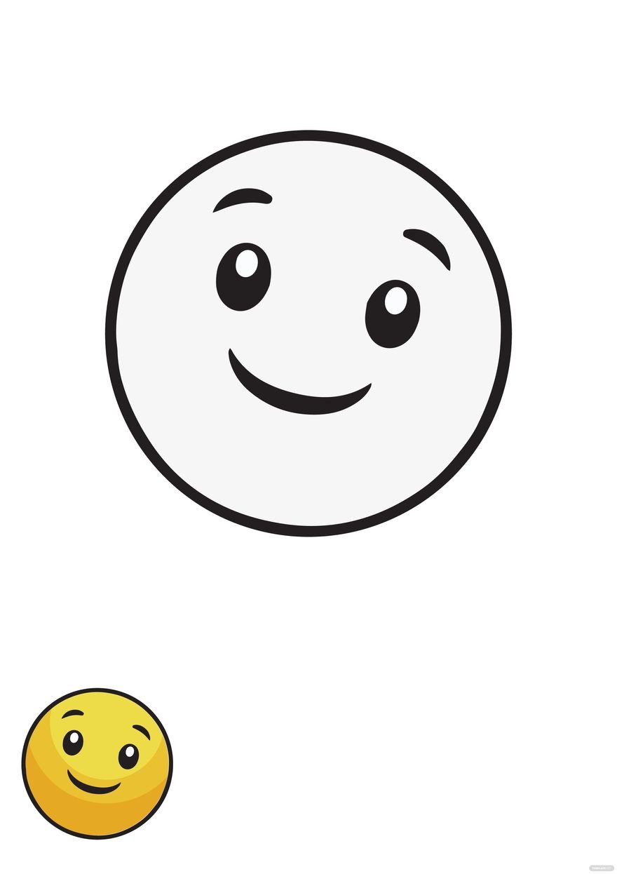 Free yellow smiley coloring page