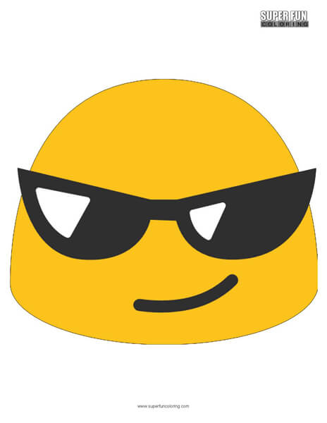 Google sunglasses emoji coloring page