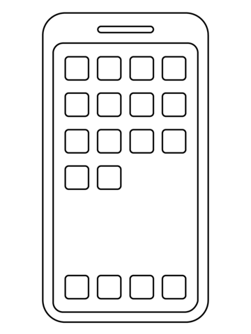 Mobile phone emoji coloring page free printable coloring pages