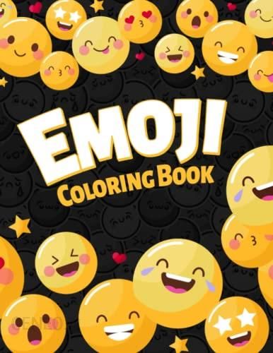 Midnight emoji coloring book fabulous coloring pages on black background with unique illustrations ideal gift for all ages relaxation and stress reli