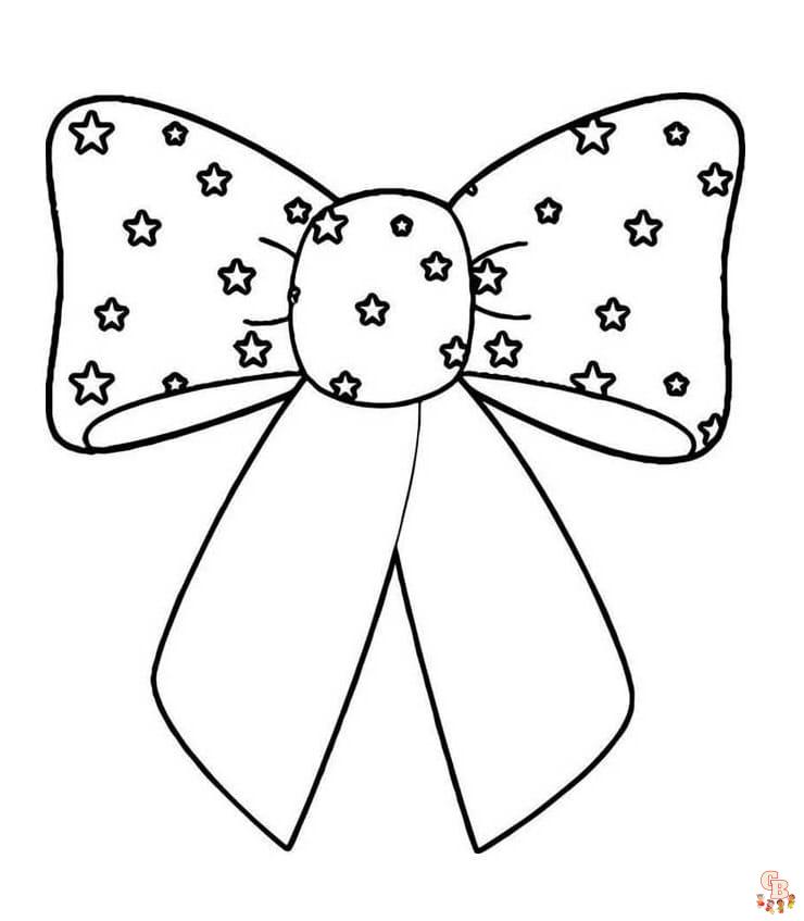 Printable bow coloring pages free for kids and adults