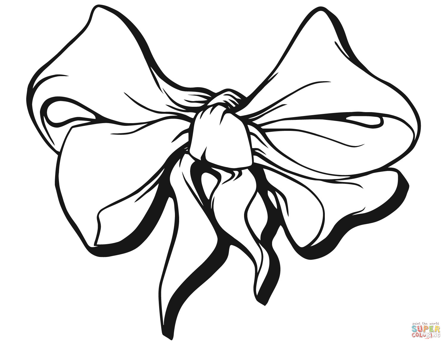 Bow coloring page free printable coloring pages