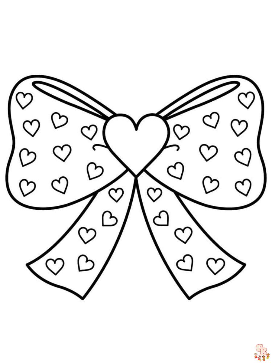 Printable bow coloring pages free for kids and adults