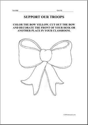 Coloring page yellow ribbon