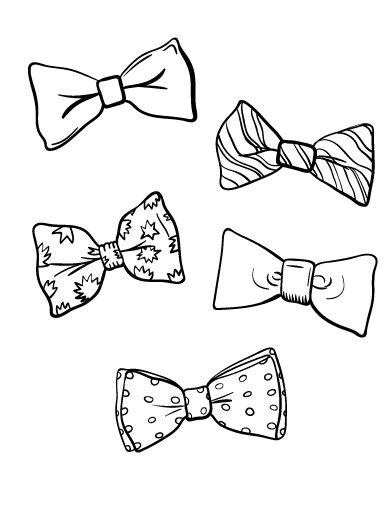 Free bow tie coloring page