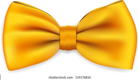 Yellow bow tie isolated over royalty