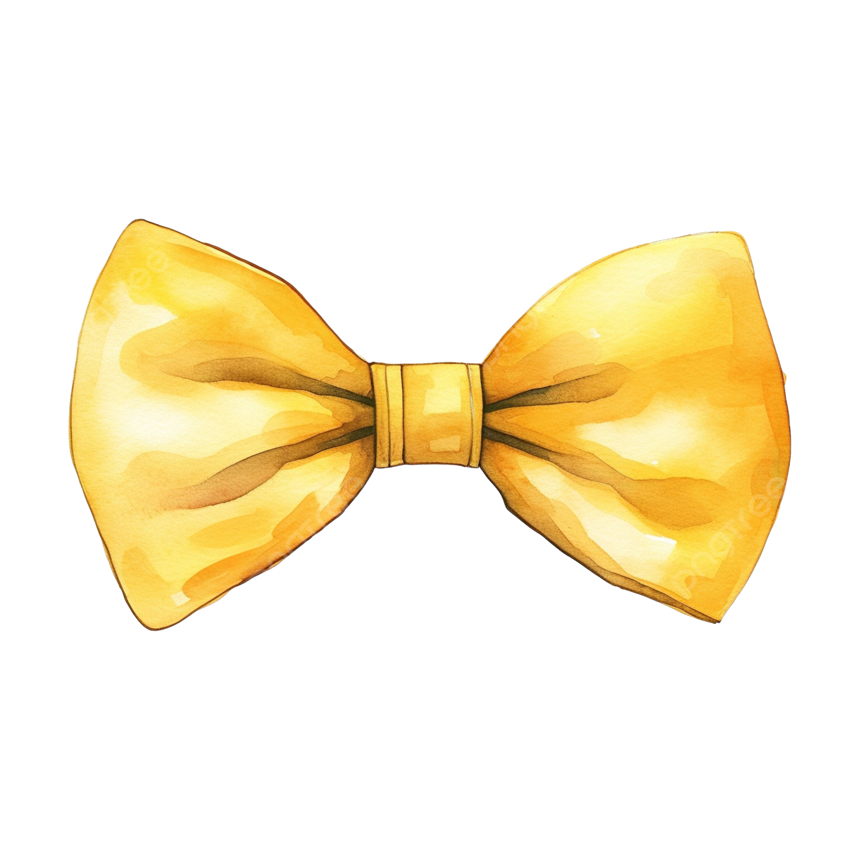 Watercolor yellow bow tie yellow watercolor ribbon png transparent image and clipart for free download