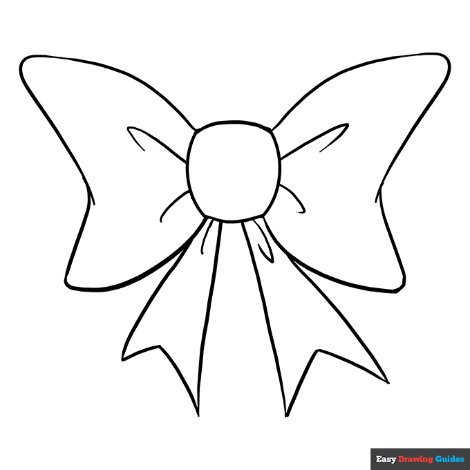 Bow tie coloring page easy drawing guides