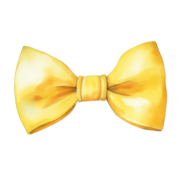 Watercolor yellow bow tie yellow watercolor ribbon png transparent image and clipart for free download