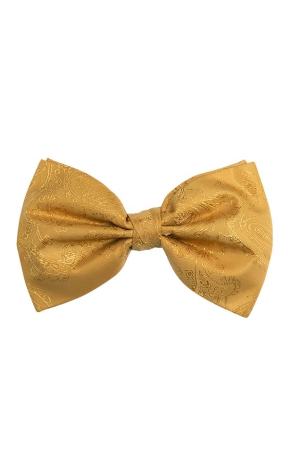 Mustard paisley bow tie