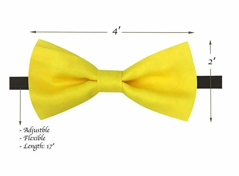 Kids yellow color suspender bowtie