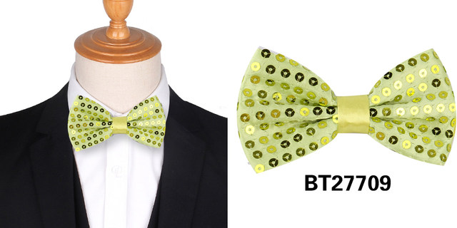 Fashion bow tie for men women classic sequins bowtie for wedding party bowknot adult mens bowties cravats yellow tie