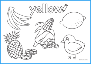 Yellow coloring worksheet maple leaf learning library