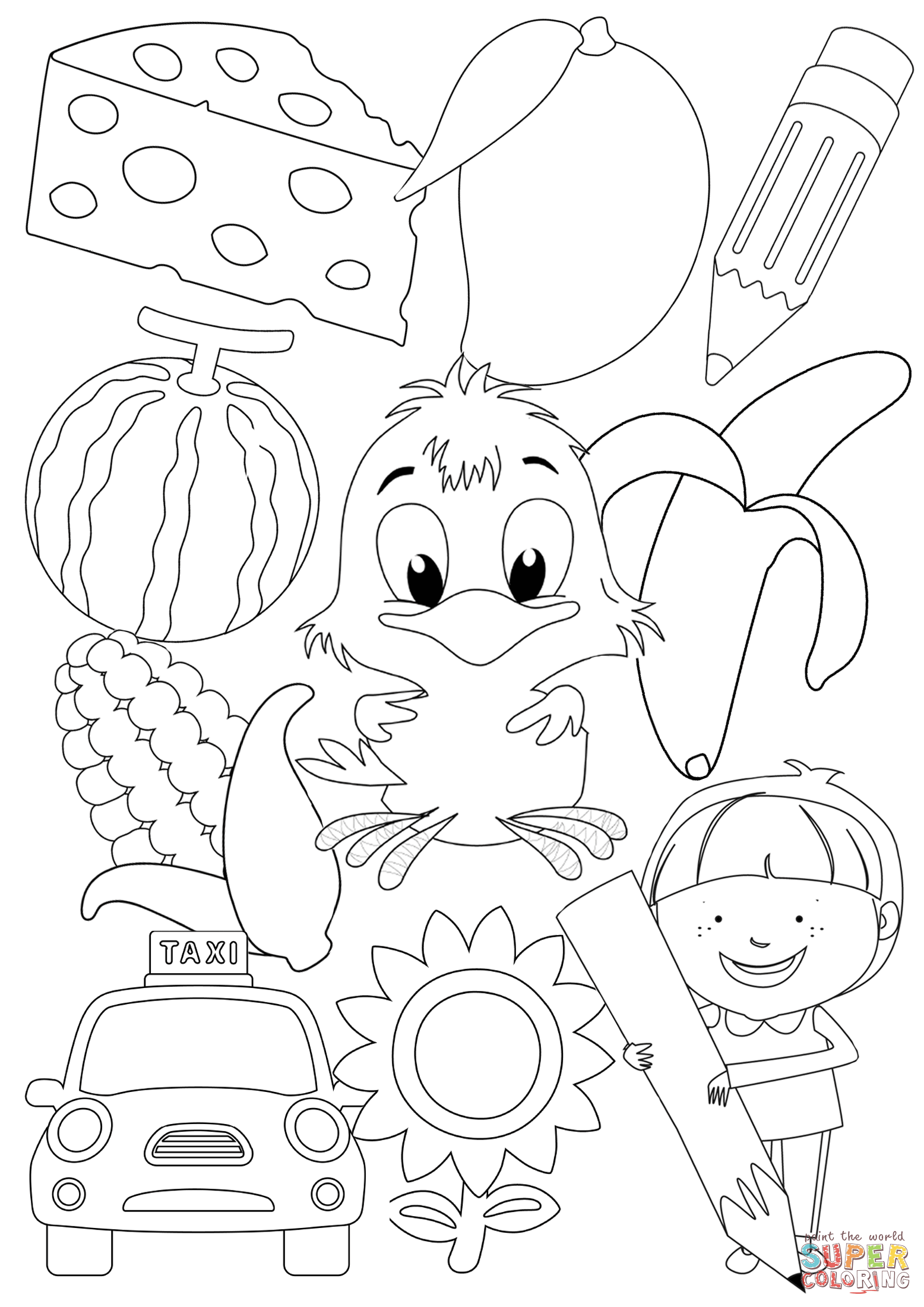 Yellow color coloring page free printable coloring pages