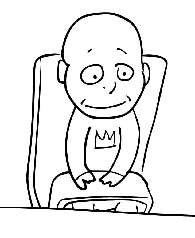 Print the baby in yellow coloring page