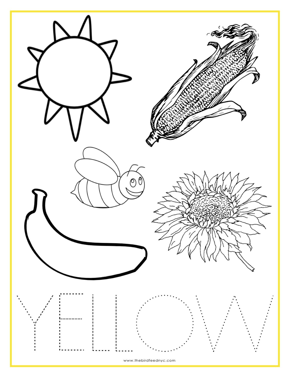 Best photos of yellow coloring page printable