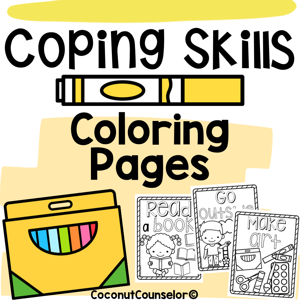 Coping skills coloring pages made by teachers