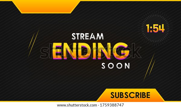 Stream ending background yellow black theme stock vector royalty free