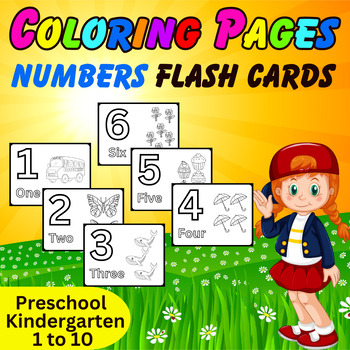 Printable countingcoloring numbers flashcards for kidsbasic maths