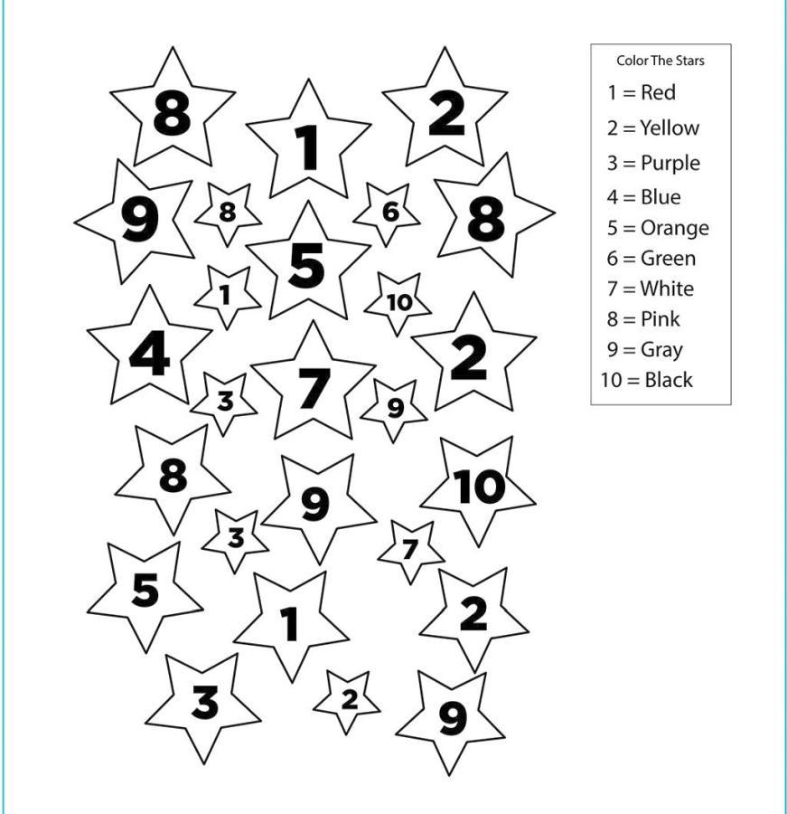 Get this star coloring pages color by number printable