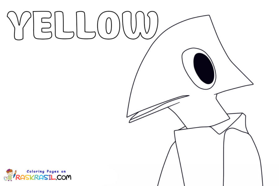 Yellow rainbow friends coloring pages